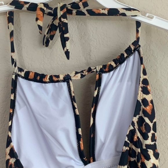 NWOT Cheetah Print Halter/Dual Look Bathing Suit - Picture 6 of 10